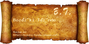 Bozóki Tünde névjegykártya